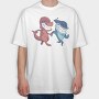 Friends Cartoon, Tricou Oversize Barbati (Unisex)