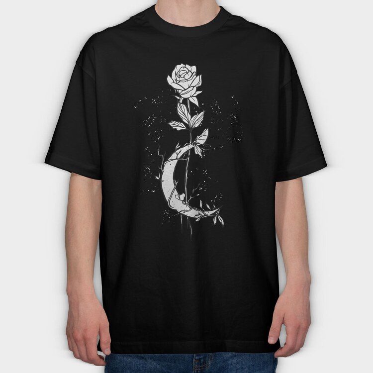 Moon Rose, Tricou Oversize Barbati (Unisex)