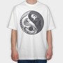YingYang Crane Snake, Tricou Oversize Barbati (Unisex)