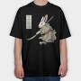 Rabbit Samurai, Tricou Oversize Barbati (Unisex)