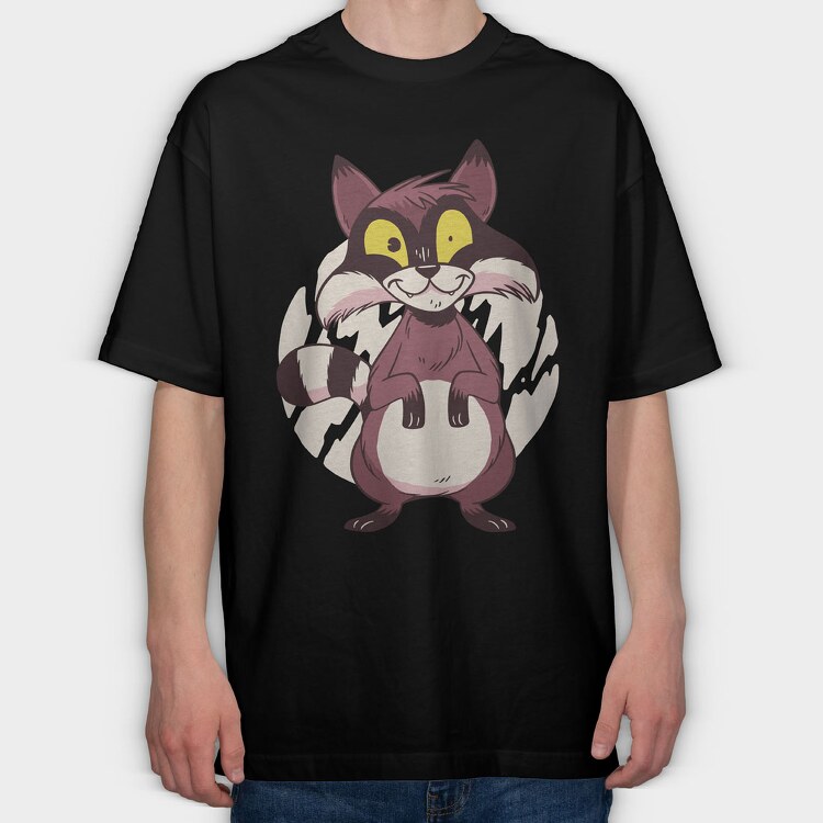 Racoon Cartoon, Tricou Oversize Barbati (Unisex)