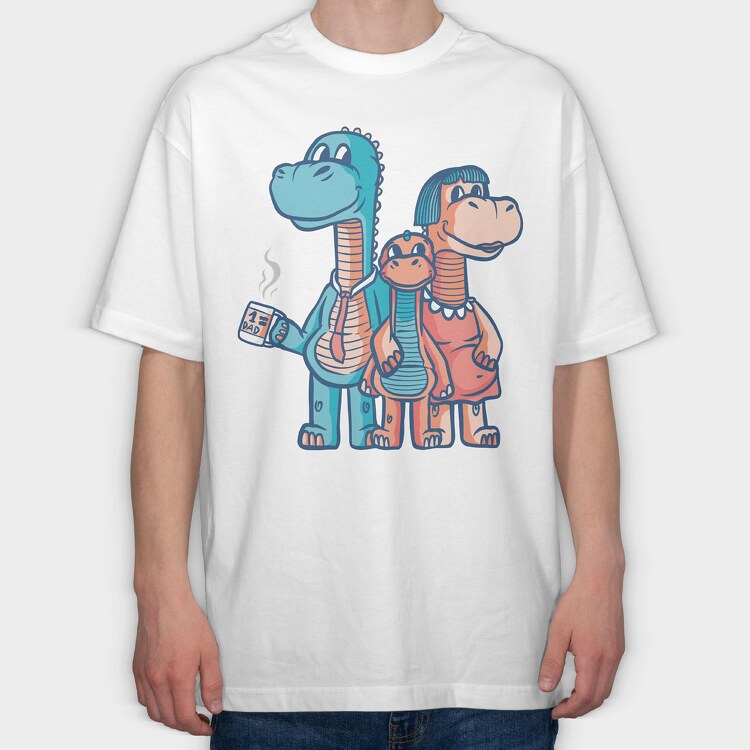 Dinosaur Family, Tricou Oversize Barbati (Unisex)