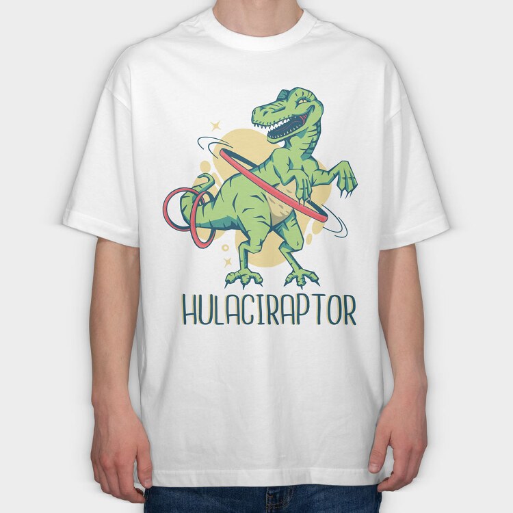 Velociraptor Hula Hoop, Tricou Oversize Barbati (Unisex)