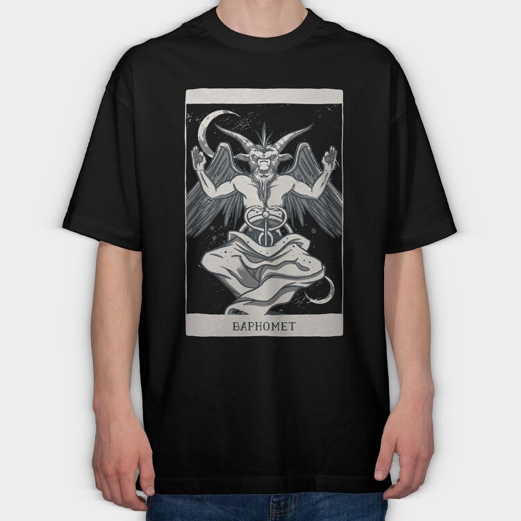 Demon Tarot Card, Tricou Oversize Barbati (Unisex)