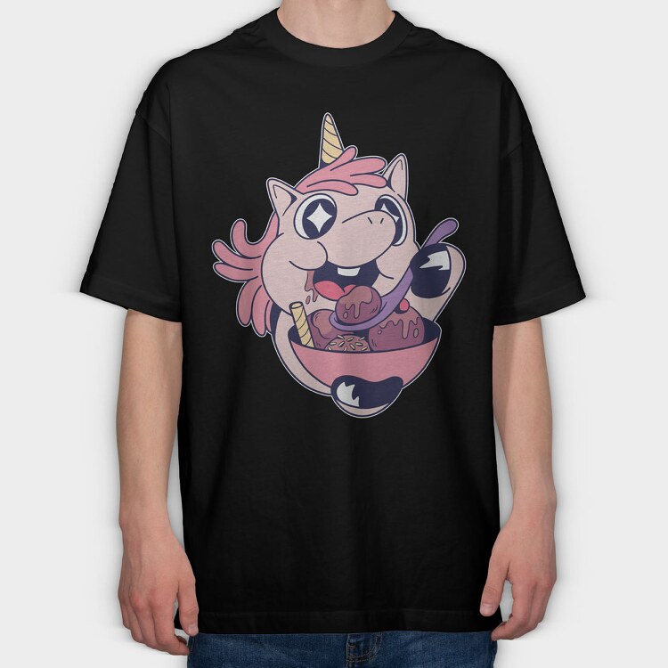 Unicorn Icecream, Tricou Oversize Barbati (Unisex)