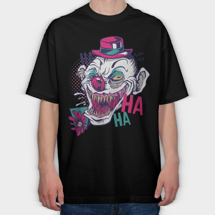 Creppy Clown, Tricou Oversize Barbati (Unisex)