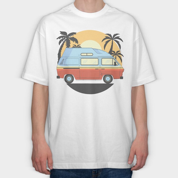 Camper Van, Tricou Oversize Barbati (Unisex)