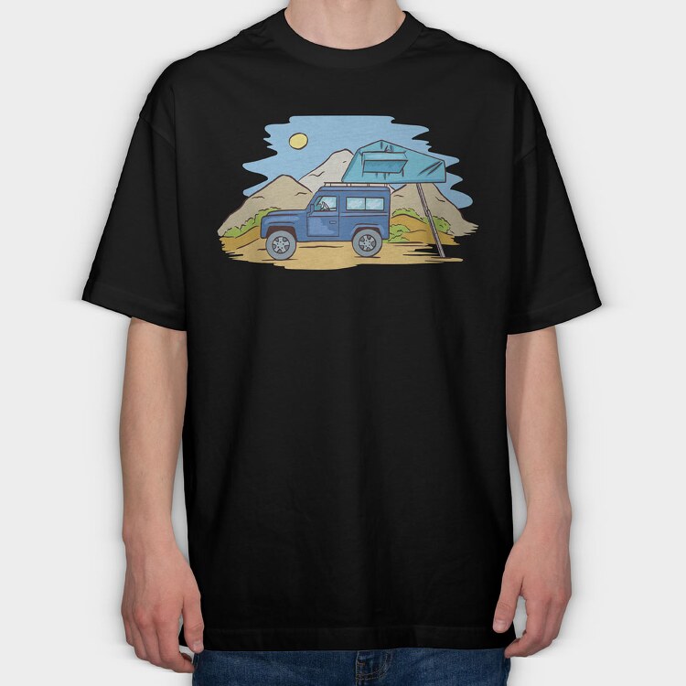 Offroad Camping, Tricou Oversize Barbati (Unisex)