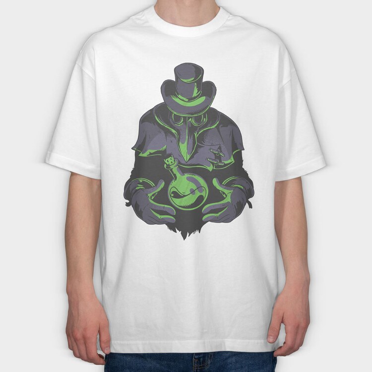 Plague Doctor Alchemy, Tricou Oversize Barbati (Unisex)