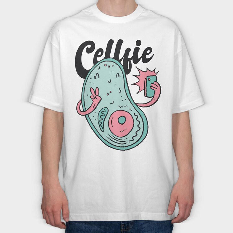 Cellfie, Tricou Oversize Barbati (Unisex)