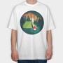 Camping Night, Tricou Oversize Barbati (Unisex)