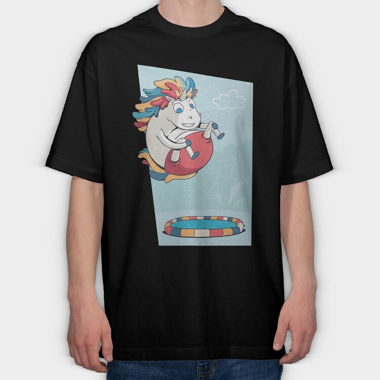 Unicorn Bomb, Tricou Oversize Barbati (Unisex)