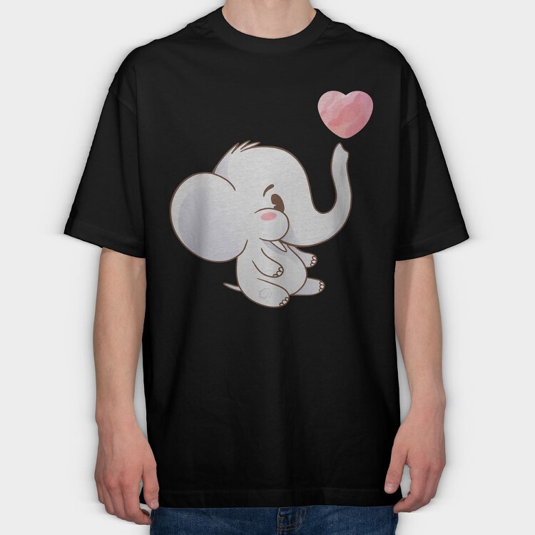Cute Elephant, Tricou Oversize Barbati (Unisex)
