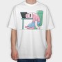 Man Sleeping On Desk, Tricou Oversize Barbati (Unisex)