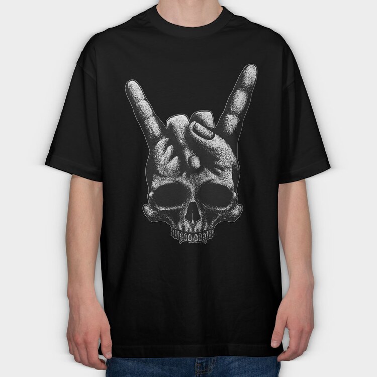 Heavy Metal Skull, Tricou Oversize Barbati (Unisex)