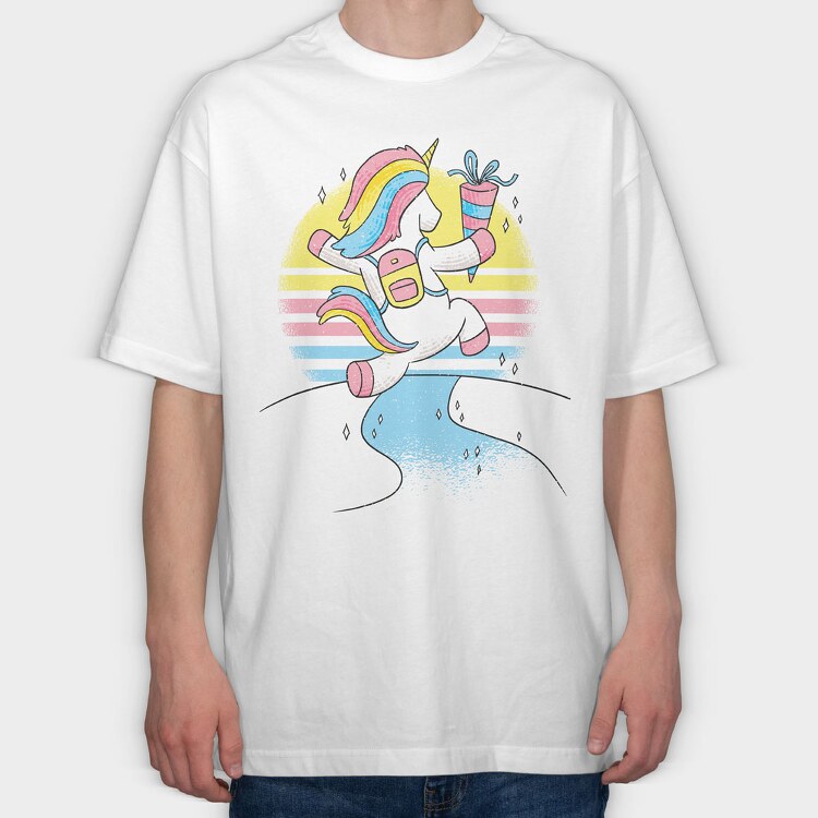 Kinder Unicorn, Tricou Oversize Barbati (Unisex)