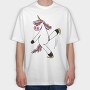Unicorn Ice Skating, Tricou Oversize Barbati (Unisex)