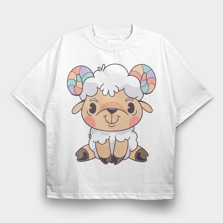 Cute Aries, Tricou Oversize Barbati (Unisex)