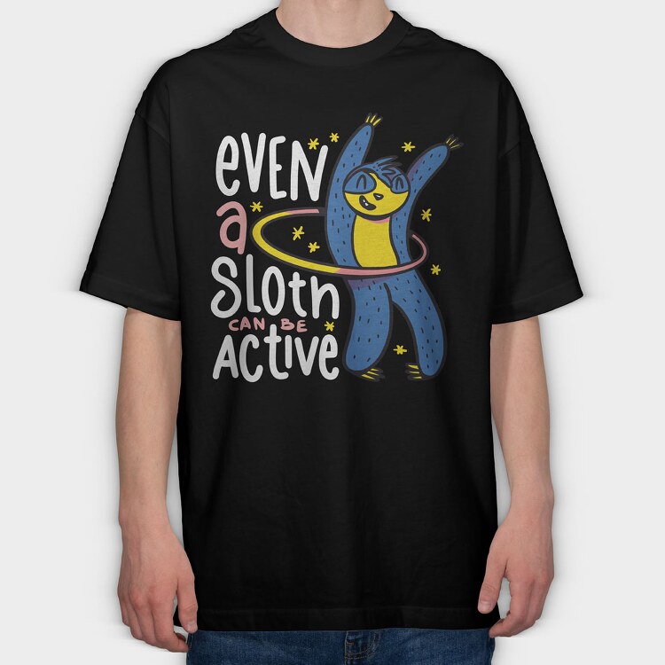 Active Sloth, Tricou Oversize Barbati (Unisex)