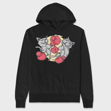 Boxing Cats, Hanorac Oversize Barbati (Unisex)