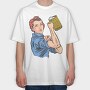 Beer Woman, Tricou Oversize Barbati (Unisex)