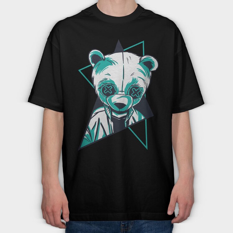 Neon Panda, Tricou Oversize Barbati (Unisex)
