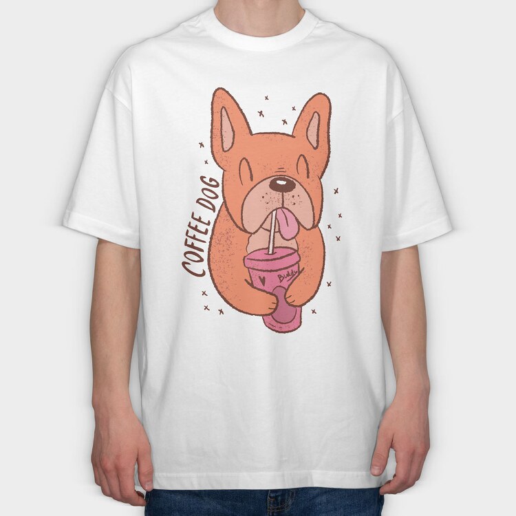 Coffee Dog, Tricou Oversize Barbati (Unisex)