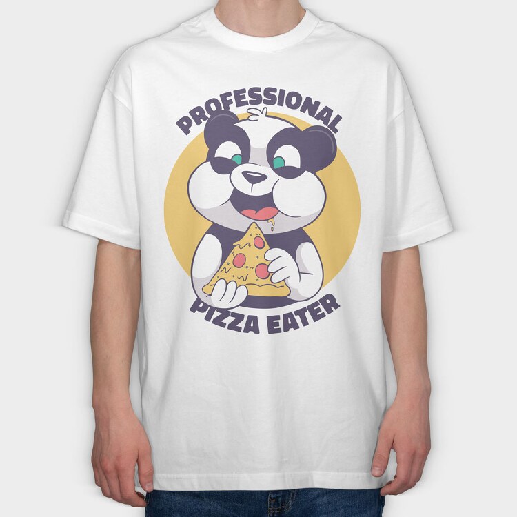 Panda Pizza, Tricou Oversize Barbati (Unisex)