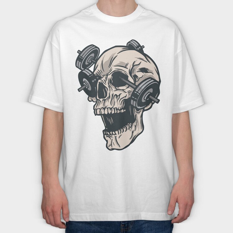 Skull Gym, Tricou Oversize Barbati (Unisex)