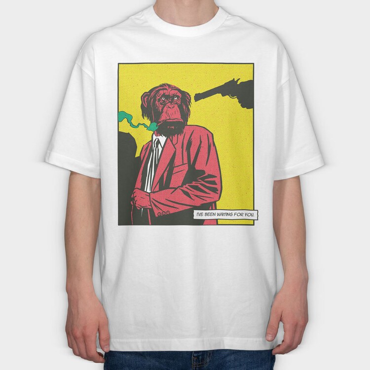 Monkey Gun Comics, Tricou Oversize Barbati (Unisex)