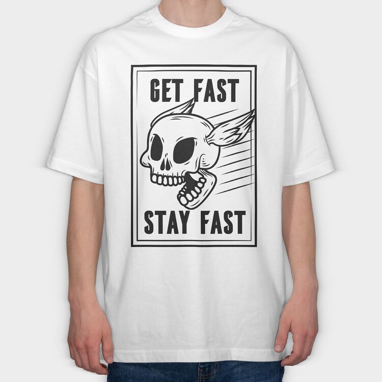Fast Skull, Tricou Oversize Barbati (Unisex)