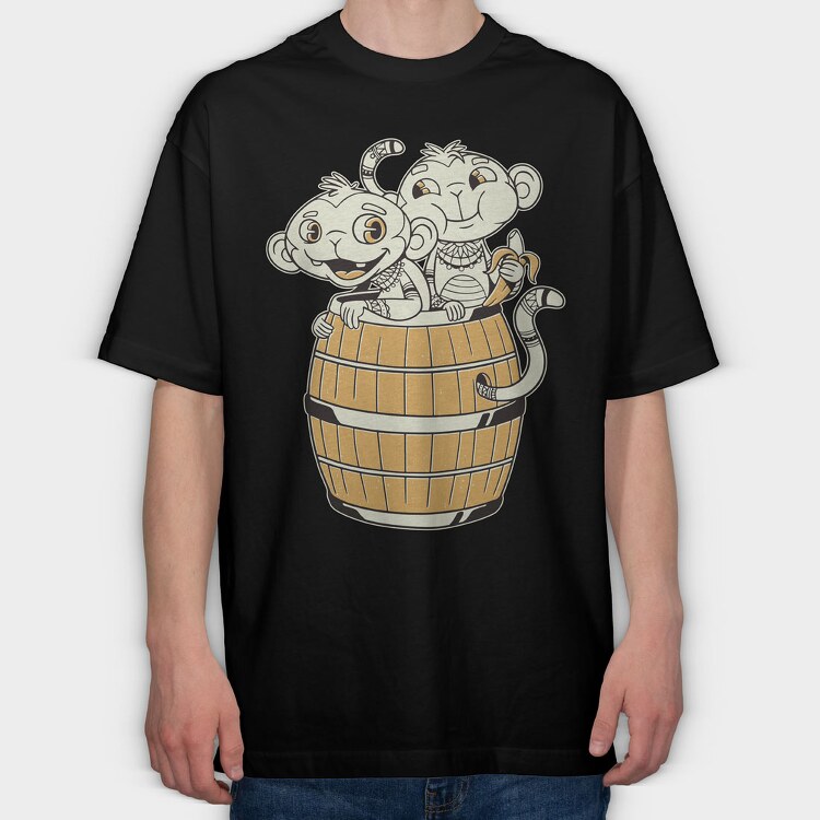 Monkeys Tribals, Tricou Oversize Barbati (Unisex)