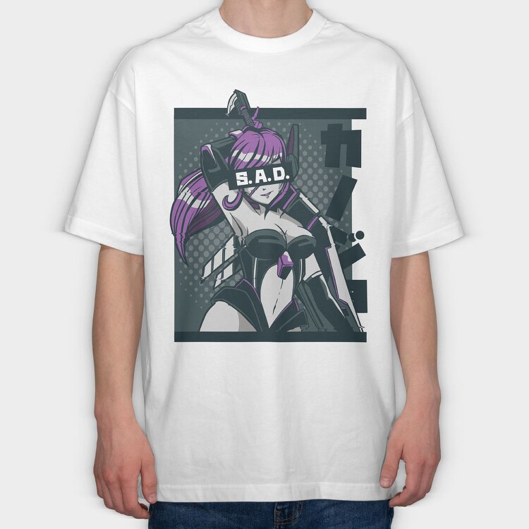 Girl SAD, Tricou Oversize Barbati (Unisex)