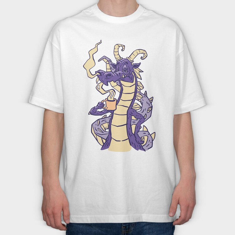 Dragon Coffe, Tricou Oversize Barbati (Unisex)