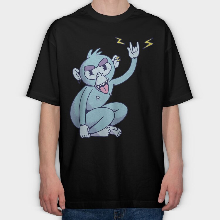 Rock Monkey, Tricou Oversize Barbati (Unisex)