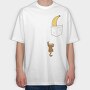 Pocket Monkey Banana, Tricou Oversize Barbati (Unisex)