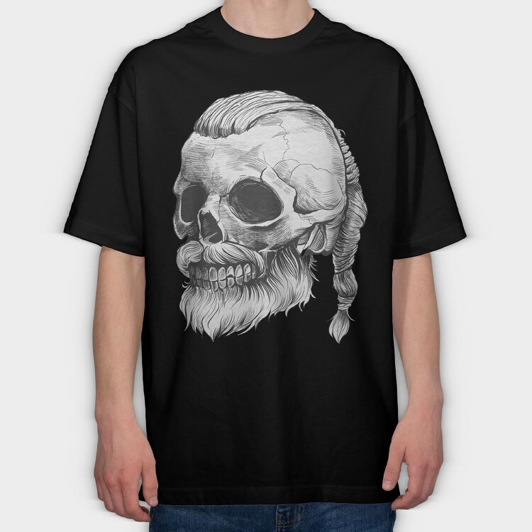 Skull Viking, Tricou Oversize Barbati (Unisex)