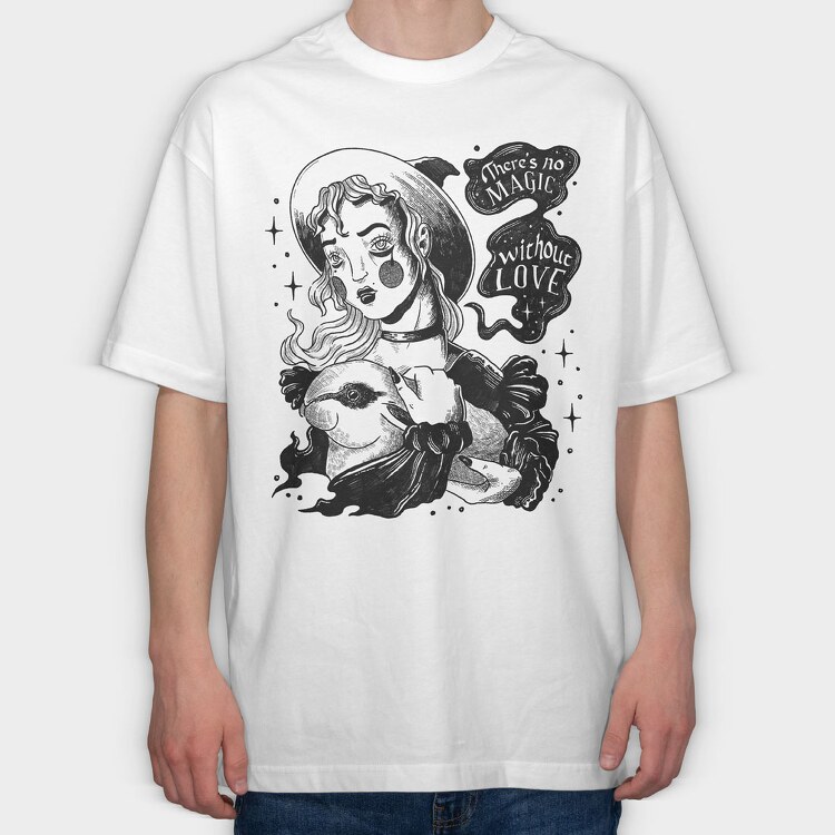 Witch 02, Tricou Oversize Barbati (Unisex)