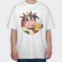 Cow Beer, Tricou Oversize Barbati (Unisex)