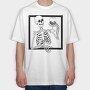 Skeleton Wine, Tricou Oversize Barbati (Unisex)
