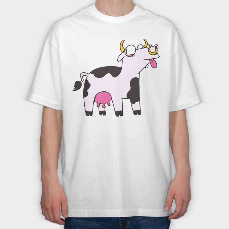 Crazy Cow, Tricou Oversize Barbati (Unisex)