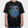 Crazy Owl Gun, Tricou Oversize Barbati (Unisex)