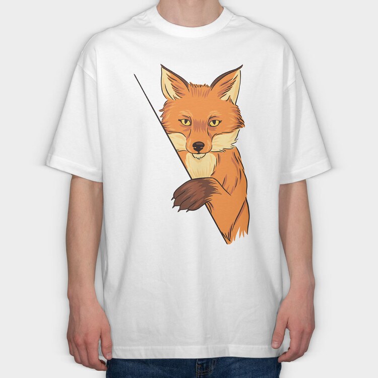 Fox Illustration, Tricou Oversize Barbati (Unisex)