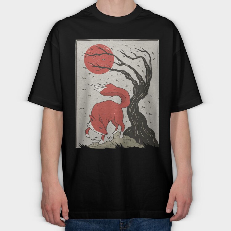 Fox Tree, Tricou Oversize Barbati (Unisex)