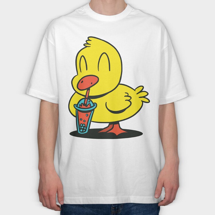 Duck Bubble Tea, Tricou Oversize Barbati (Unisex)