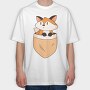 Pocket Fox, Tricou Oversize Barbati (Unisex)