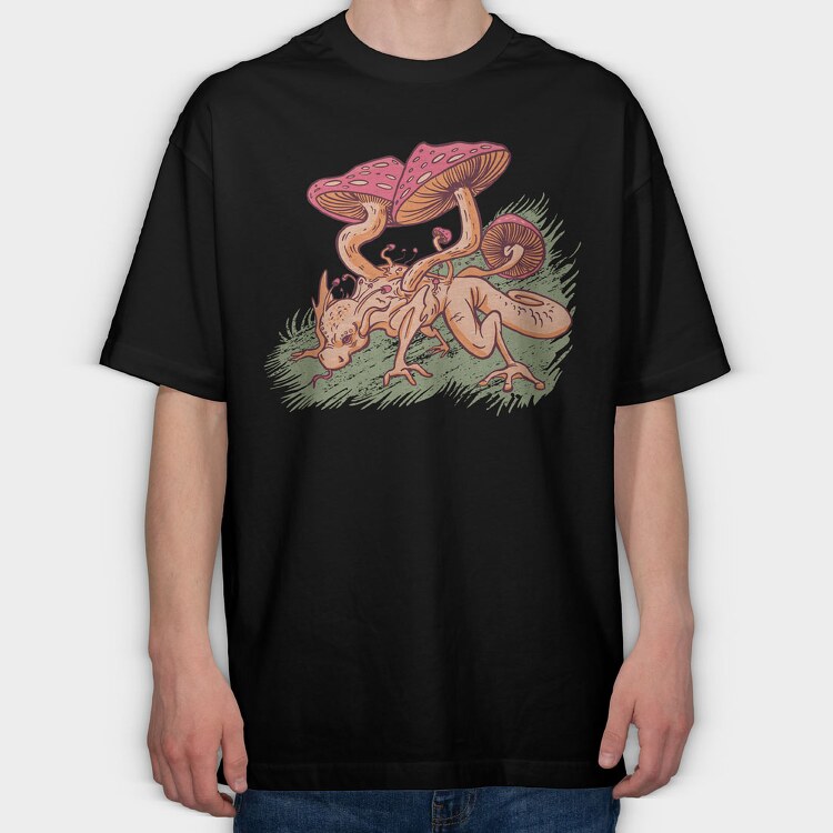 Mushroom Dragon, Tricou Oversize Barbati (Unisex)