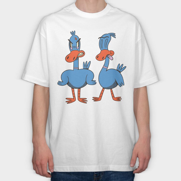 Two Ducks, Tricou Oversize Barbati (Unisex)