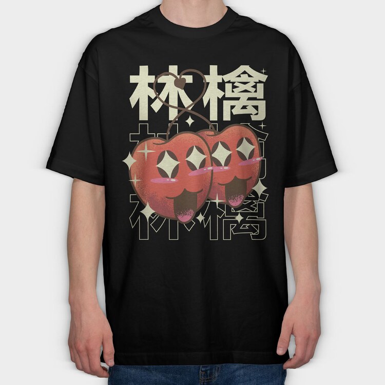 Apple Crazy Kawaii, Tricou Oversize Barbati (Unisex)