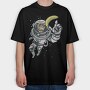Astronaut Chimp, Tricou Oversize Barbati (Unisex)